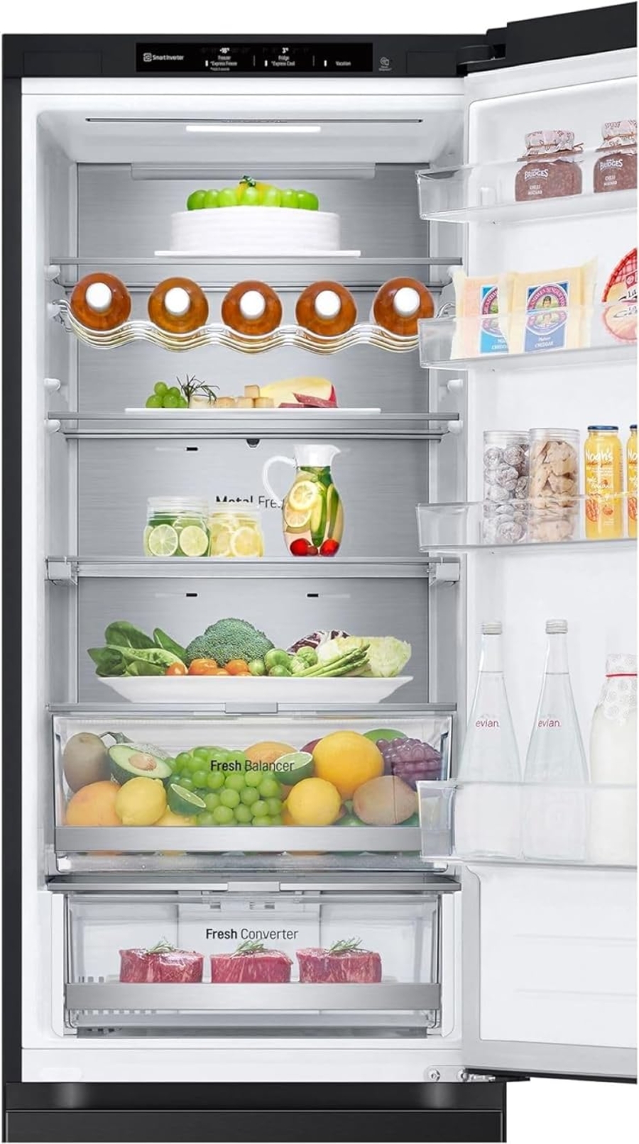 LG GBV7280AEV Kühl-Gefrierkombination mit FlatDoor-Design Total NoFrost, DoorCooling+,Essence Black Steel