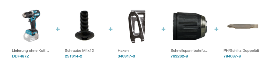 Makita DDF487Z Akku-Bohrschrauber LXT LXT • 18 V • 40 Nm • 0 - 1.700 U/min