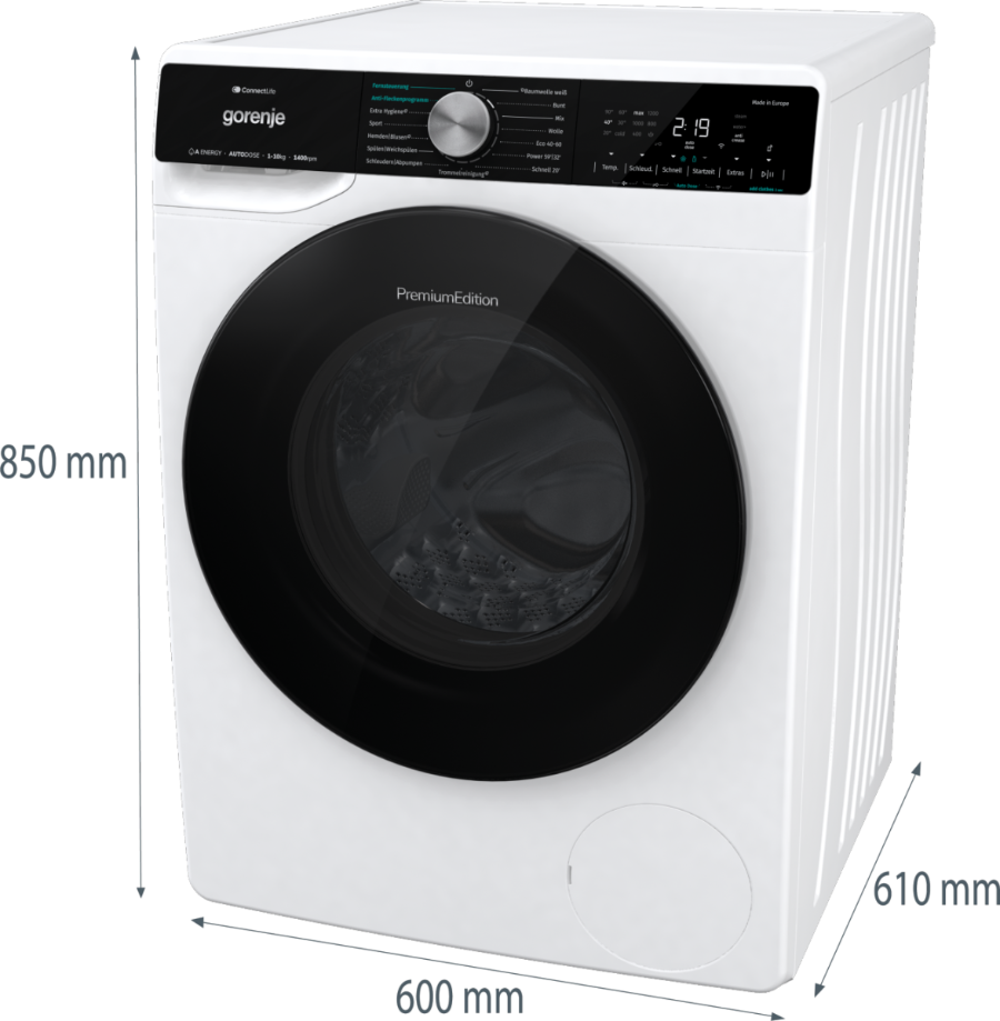 Gorenje WNS14AAT3/DE Waschmaschinen Frontlader 60cm 10kg 1400 U/min,Inverter PowerDrive Motor