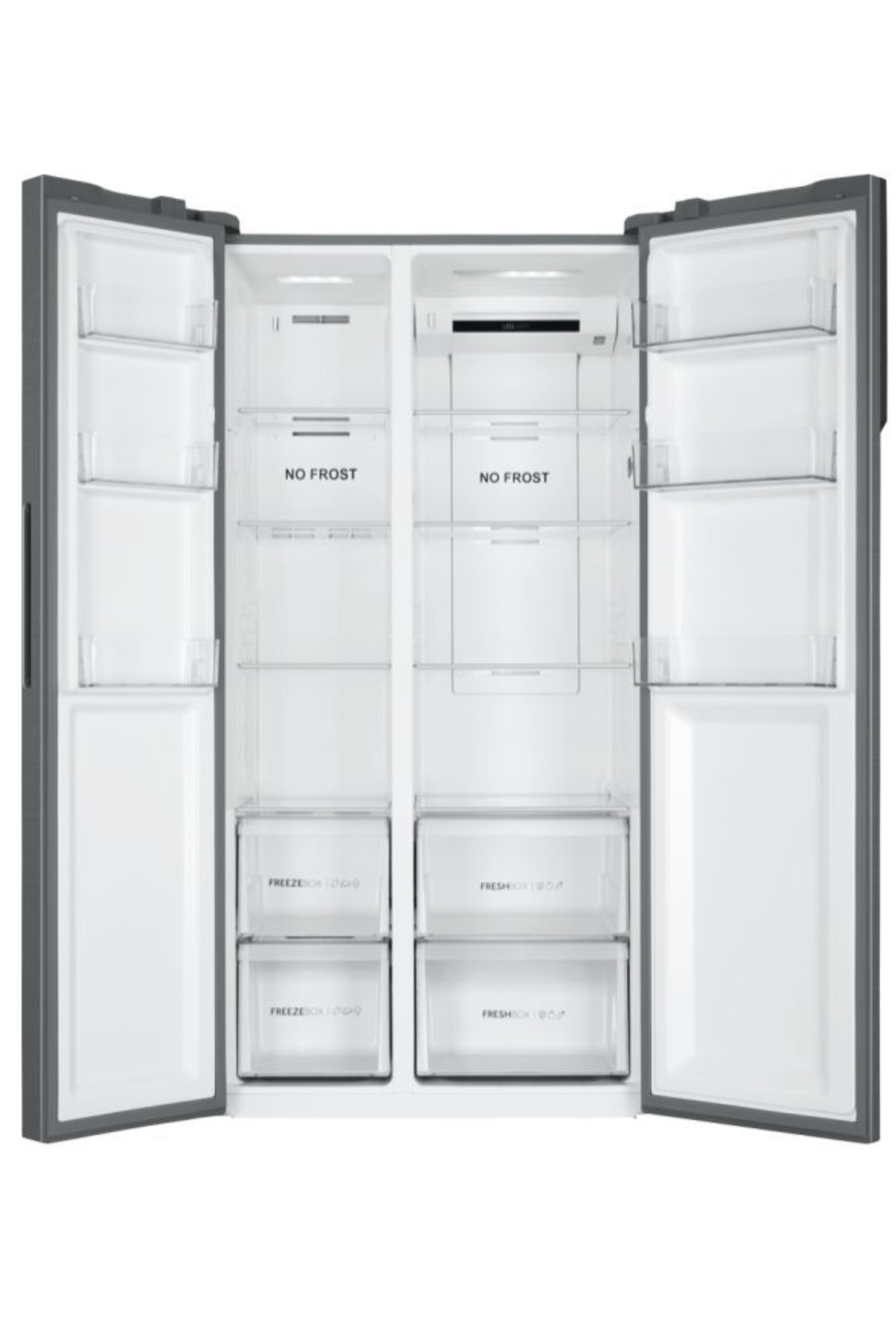 Haier HSR3918ENPG Side-by-Side No Frost , Licht LED, Klasse E, Gentle Silver