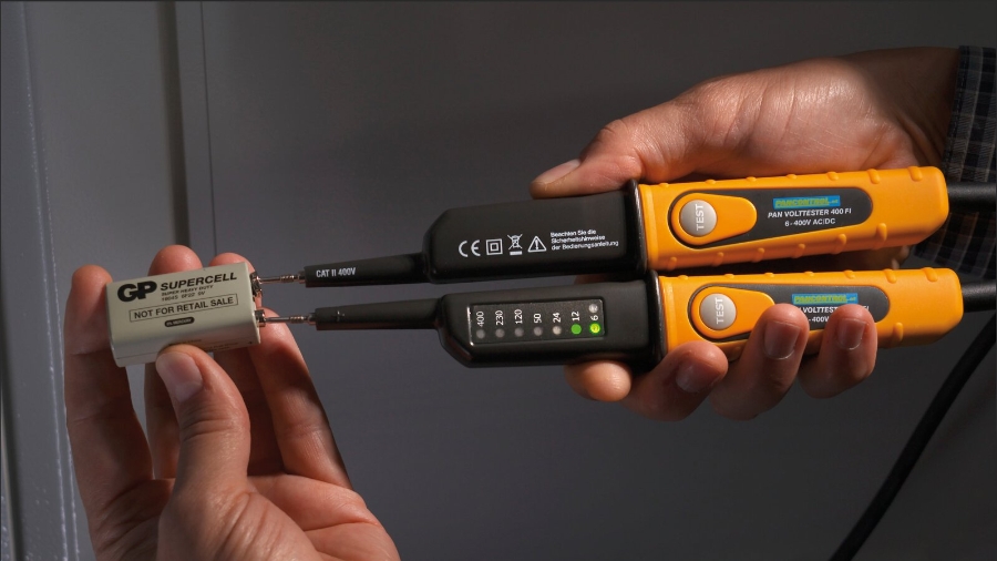 Pancontrol  PAN Volttester 400FI Spannungsprüfer mit LED-Anzeige 6 - 400V AC/DC + 30mA FI-Tes