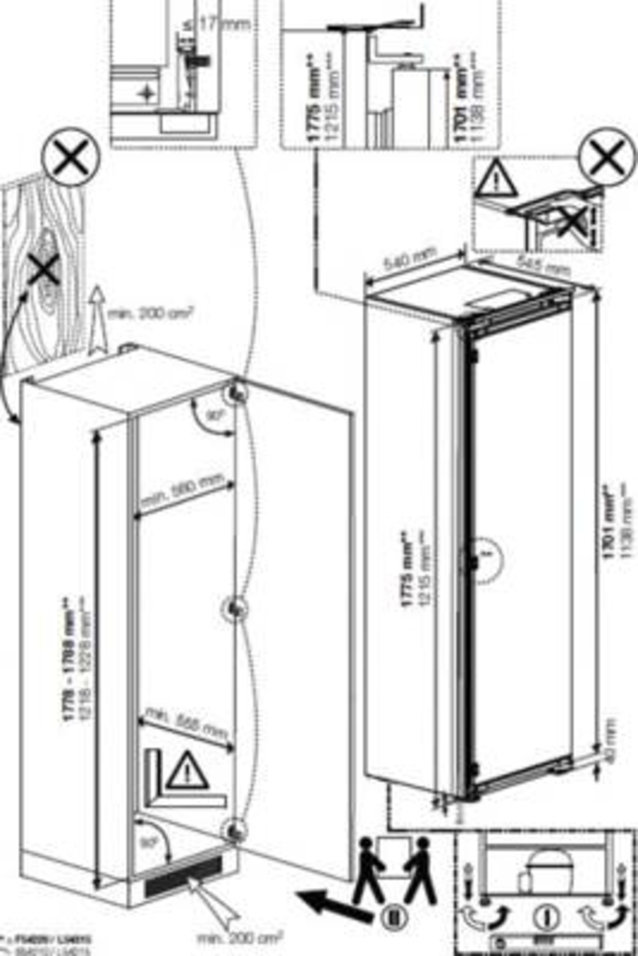 Beko BSSA315K4SN  Einbau-Kühlschrank 178cm Nische  Schlepptürtechnik