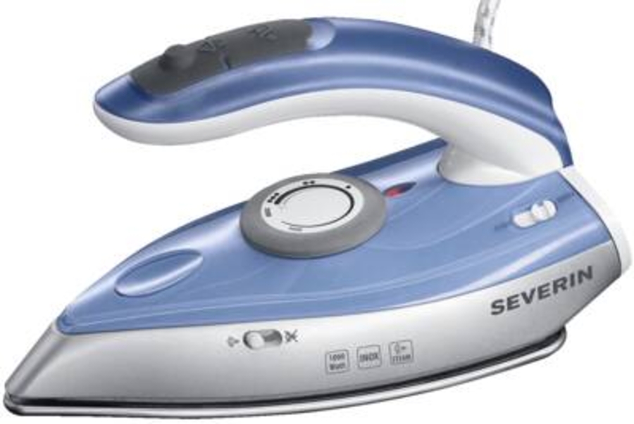 Severin BA 3234 Reise-Dampfbügeleisen Silber-Blau 100Watt 