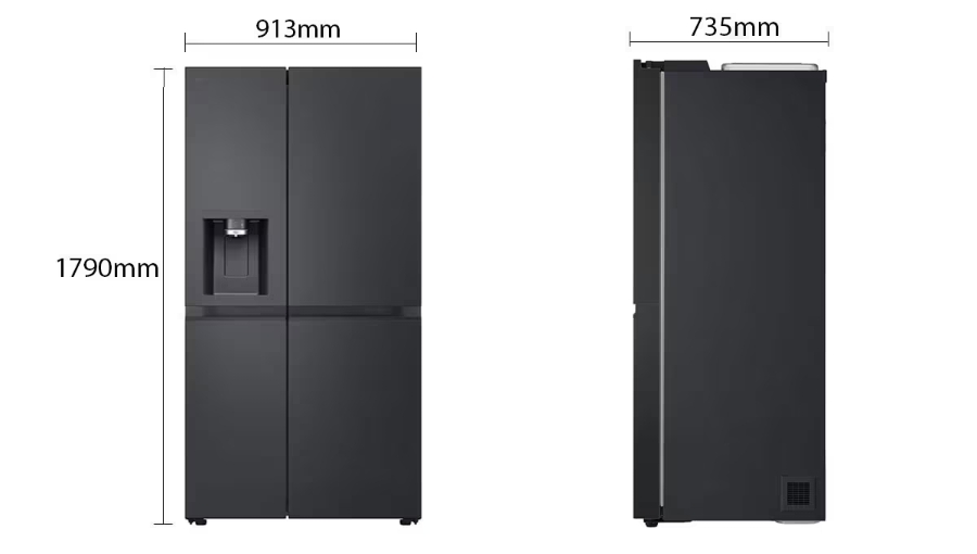 LG GSLE91EVAC Side by Side Total NoFrost Eis-, Crushed Ice- Wasserspender mit UVnano