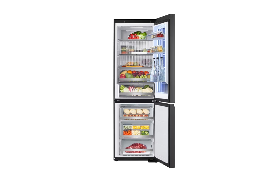 LG GBG7190CEV InstaView® Kühl-Gefrierkombination Essence Black Steel | 4,3” Touch LCD 