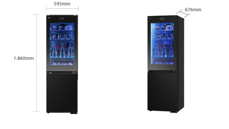 LG GBG7190CEV InstaView® Kühl-Gefrierkombination Essence Black Steel | 4,3” Touch LCD 