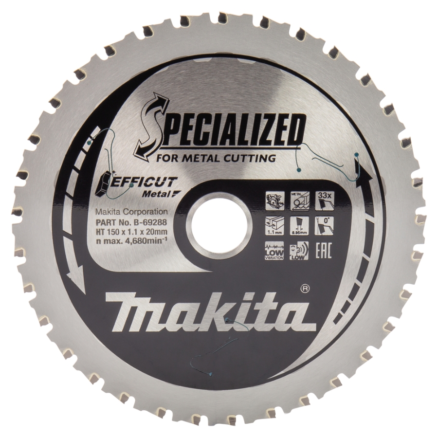 Makita B-69288 EFFICUT Sägeblätter für Metall 150 x 20 mm • 33 Zähne
