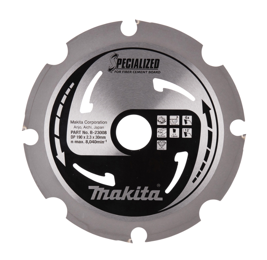 Makita B-23008 Kreissägeblatt für Faserzement 190 x 20 x 2,3 mm • 4 Zähne