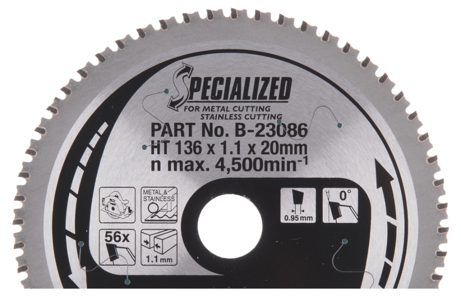 Makita B-23086 Sägeblatt für Edelstahl 136 x 20 mm • 56 Zähne