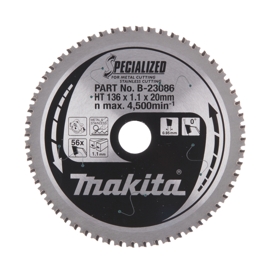 Makita B-23086 Sägeblatt für Edelstahl 136 x 20 mm • 56 Zähne