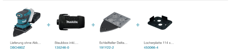 Makita DBO480Z Akku-Schwingschleifer LXT 18 V • 14.000 Schwingungen/min • 112 x 102 mm