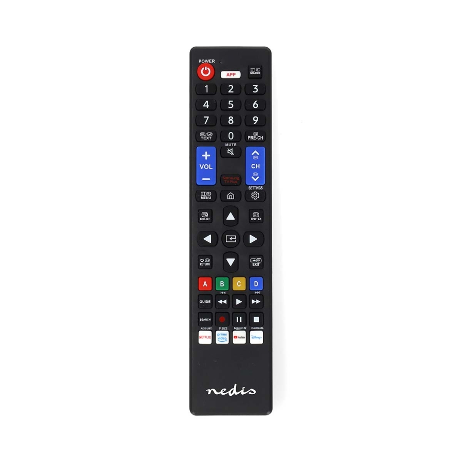 Nedis TVRC45SABK  Ersatz Fernbedienung Passend für: Samsung  Vorprogrammiert | 1 Gerät | Amazon Prime / Disney + Button /