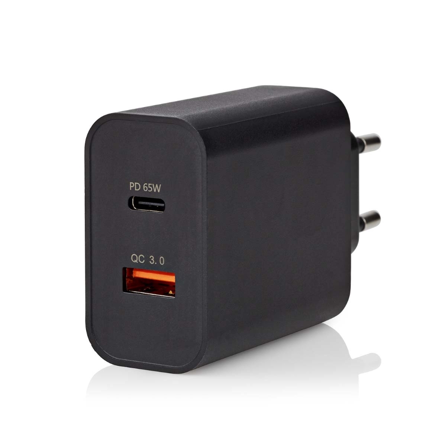 Nedis WCPD65W130BK  Netzladegerät 65 W | Schnellladefunktion | 2.0 / 2.25 A / 3.25 A A | 