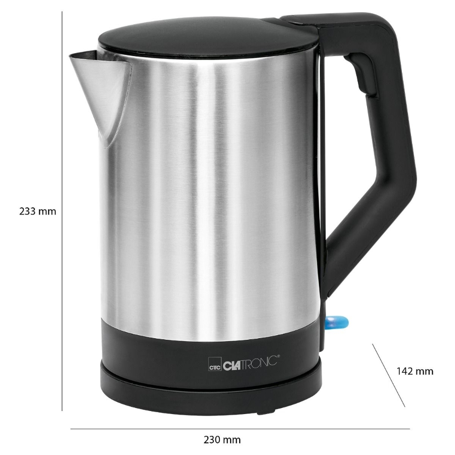 Clatronic WKS 3692 sw Wasserkocher, 1,5 l, 2200 W, inox 