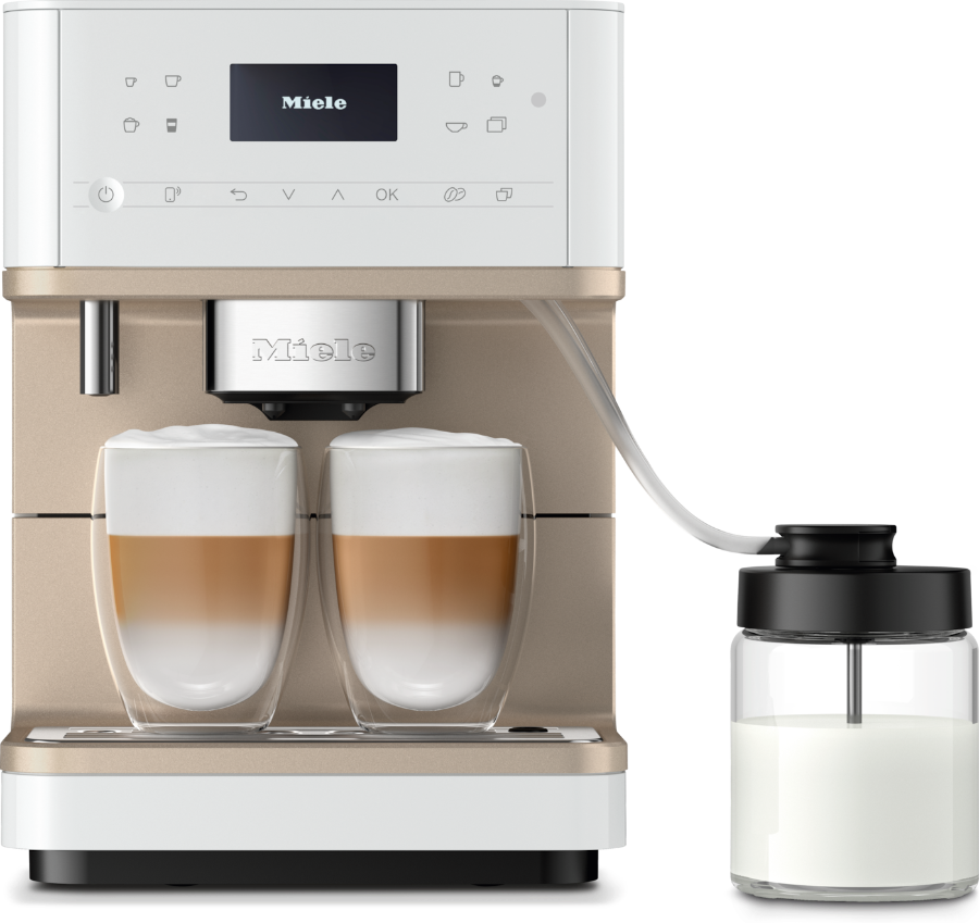 Miele CM 6360 Stand-Kaffeevollautomat Lotosweiß CleanSteelMe 