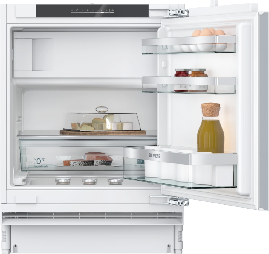 Siemens KU22LADD0 iQ500, Unterbau-Kühlschrank mit Gefrierfach, 82 x 60 cm, Flachscharnier mit Softeinzug