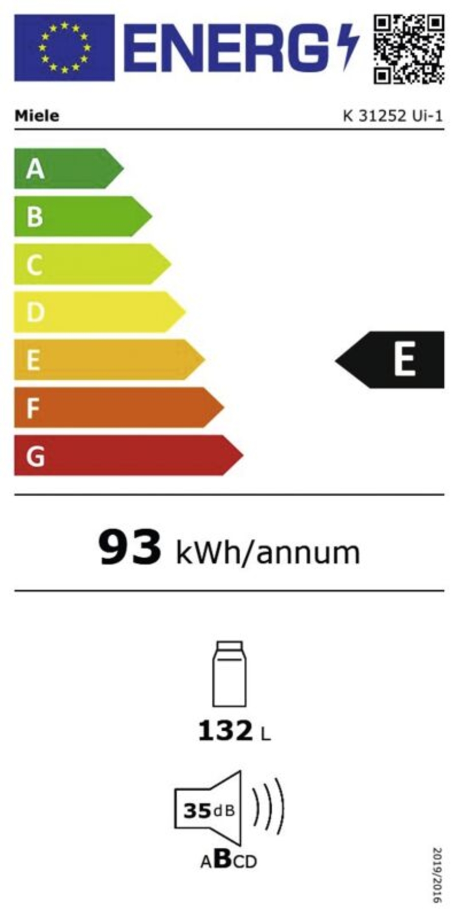 Miele K 31252 Ui-1 Unterbau-Kühlautomat  