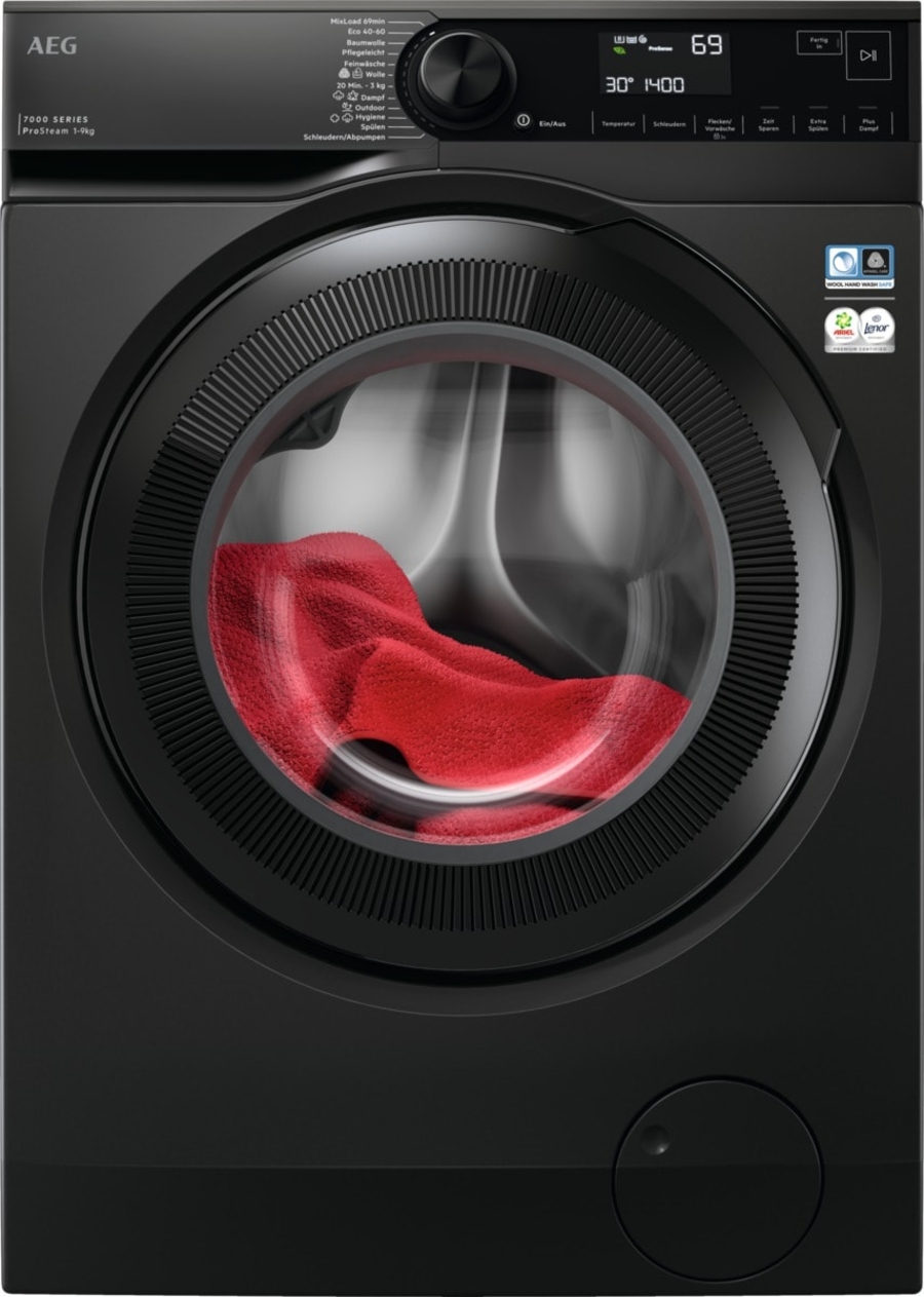 AEG LR7FS75490 Waschmaschine / Serie 7000 mit ProSteam® / 9,0 kg Nachlegefunktion / Kindersicherung / Wasserstopp /1400 U/min