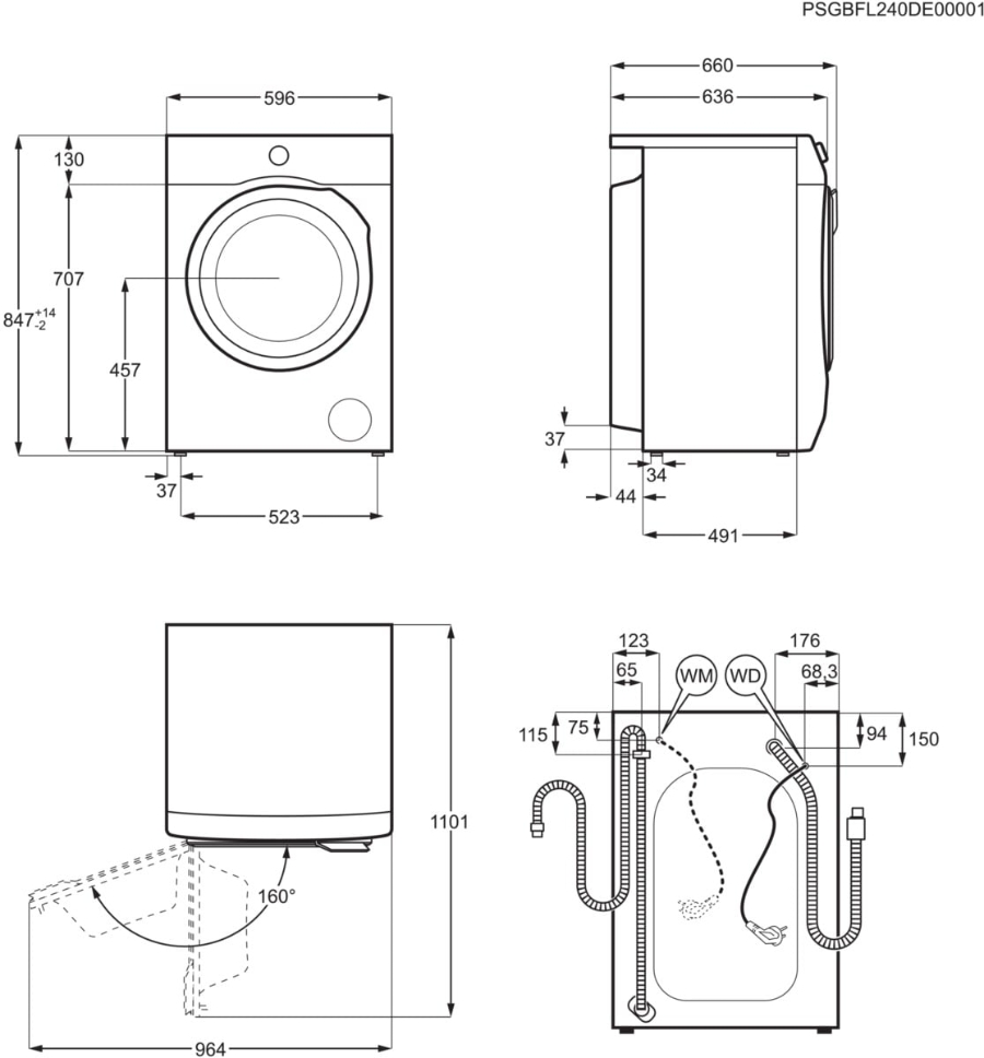 AEG LR7FS75490 Waschmaschine / Serie 7000 mit ProSteam® / 9,0 kg Nachlegefunktion / Kindersicherung / Wasserstopp /1400 U/min