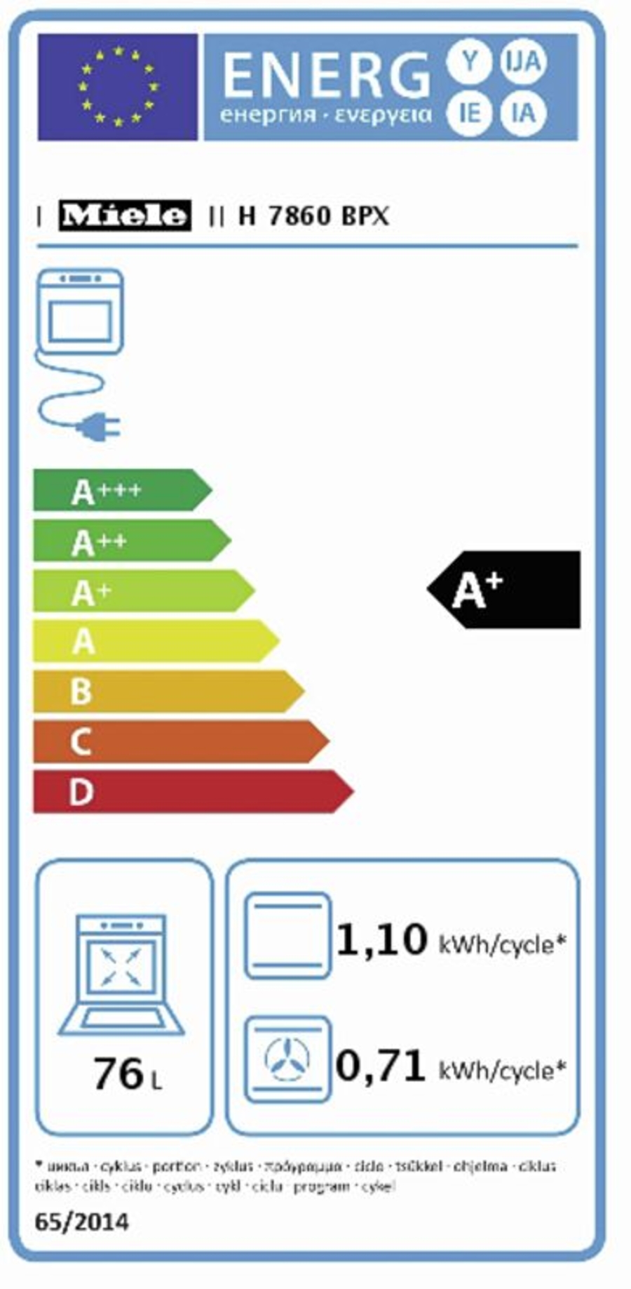 Miele H 7860 BPX Einbau-Backofen Graphitgrau 