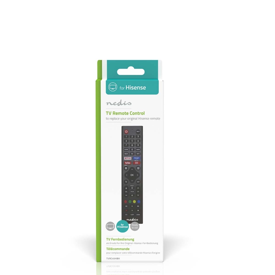 Nedis TVRC45HIBK Ersatz Fernbedienung Passend für: Hi-Sense Vorprogrammiert | 1 Gerät | Amazon Prime / Disney + Button 