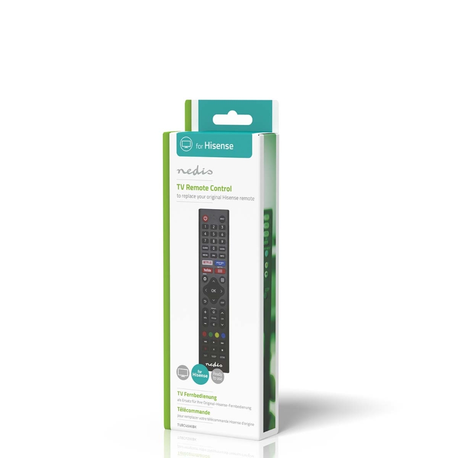 Nedis TVRC45HIBK Ersatz Fernbedienung Passend für: Hi-Sense Vorprogrammiert | 1 Gerät | Amazon Prime / Disney + Button 