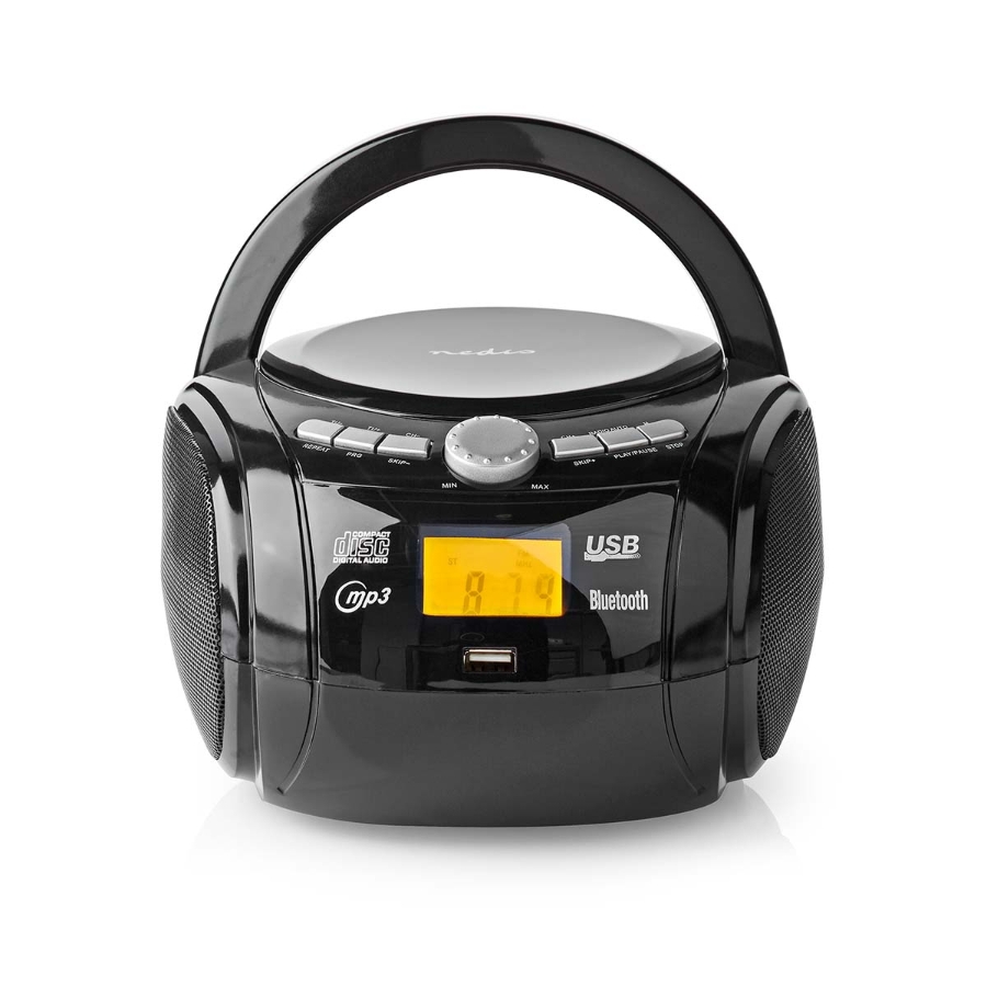 Nedis SPBB100BK CD-Player Boombox Batteriebetrieben / Netzstromversorgung | Stereo | 9 W 