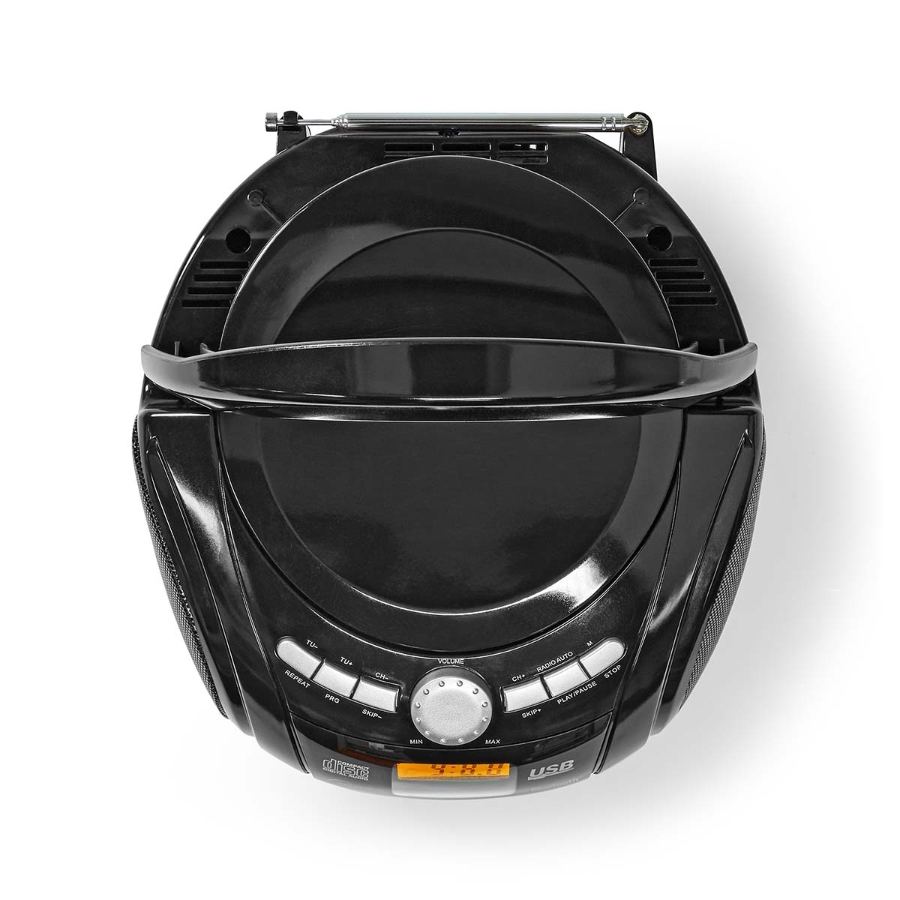 Nedis SPBB100BK CD-Player Boombox Batteriebetrieben / Netzstromversorgung | Stereo | 9 W 