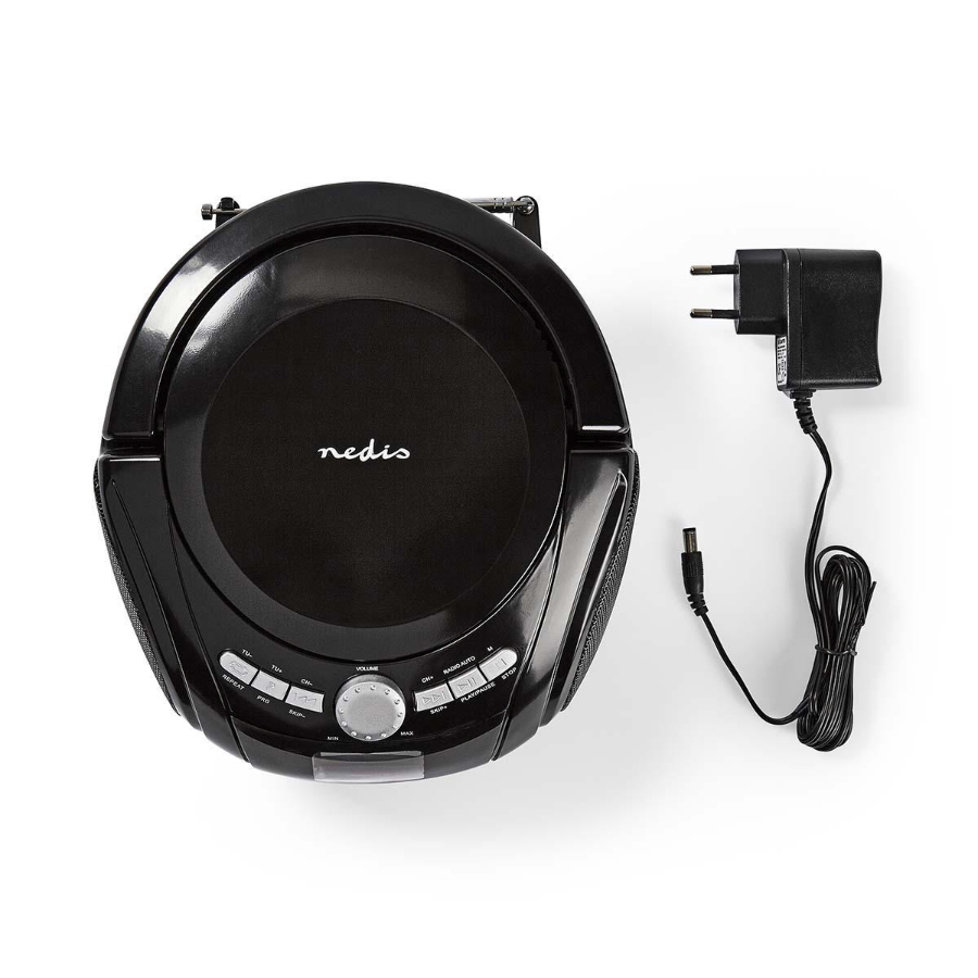 Nedis SPBB100BK CD-Player Boombox Batteriebetrieben / Netzstromversorgung | Stereo | 9 W 