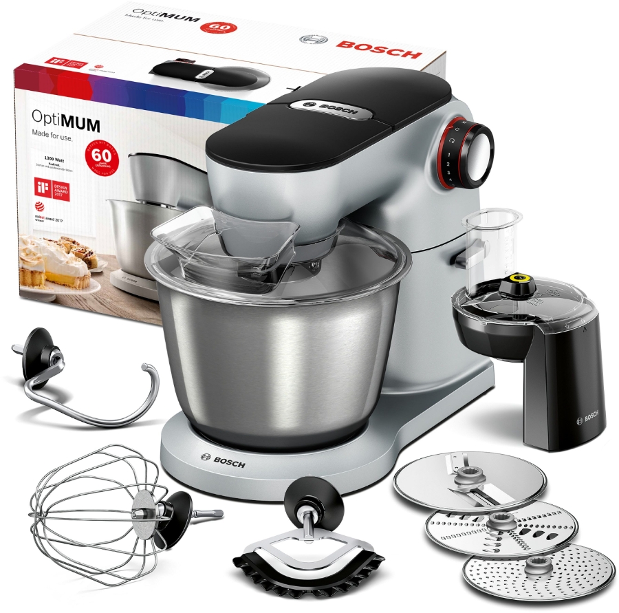 Bosch MUM9D33S11 OptiMUM Küchenmaschine 1600 W Platinum-Silber