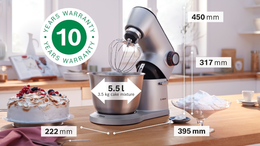 Bosch MUM9D33S11 OptiMUM Küchenmaschine 1600 W Platinum-Silber
