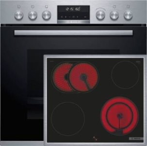 Bosch HND671LS66 (HEB578BS0+NKN645GA2E)  Einbauherd-Set  Edelstahl-Schwarz