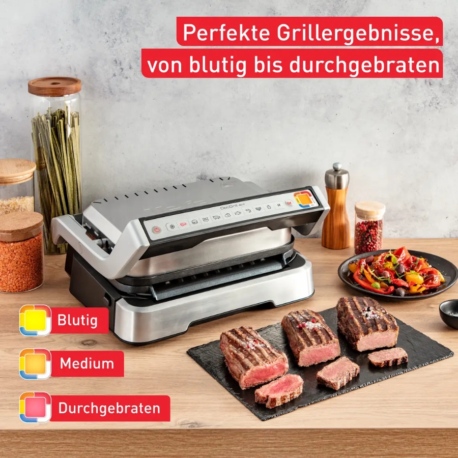 Tefal GC773D Optigrill 2in1 Inox inkl. Grillzange  