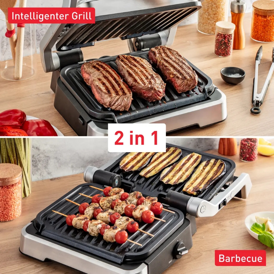 Tefal GC773D Optigrill 2in1 Inox inkl. Grillzange  