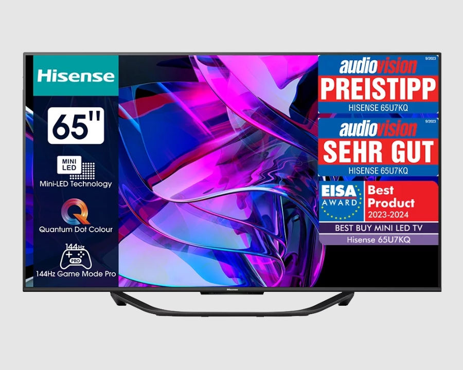 Hisense 65U7KQ 164 cm (65 Zoll) Fernseher 4K Mini LED  ULED HDR Smart TV Schwarz