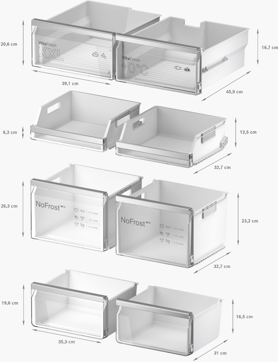 Bosch KFD96APEA Multi Door  183 x 90.5 cm Gebürsteter Stahl 