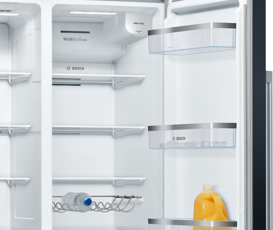 Bosch KAD93ABEP Side by Side 178.7 x 90.8 cm, Schwarz NoFrost,Eis- und Wasserspender mit Wasseranschluss