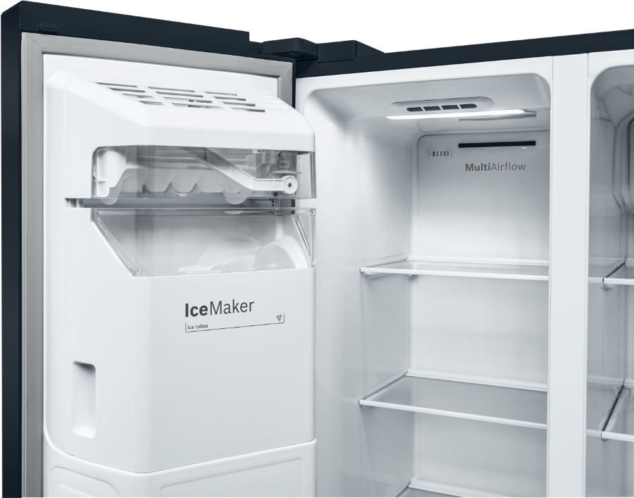 Bosch KAD93ABEP Side by Side 178.7 x 90.8 cm, Schwarz NoFrost,Eis- und Wasserspender mit Wasseranschluss