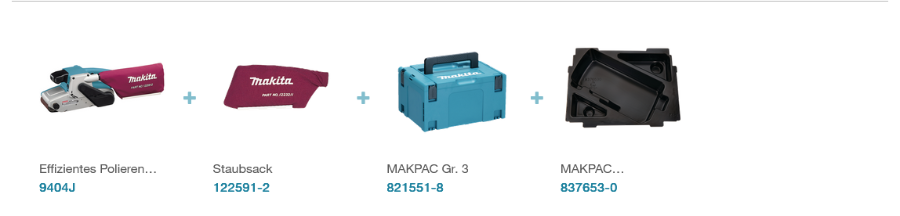 Makita 9404J Bandschleifer 1.010 W • 210-440 m/min • 100 mm