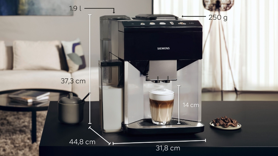 Siemens TQ513D01 Kaffee-Vollautomat Silber-Schwarz 