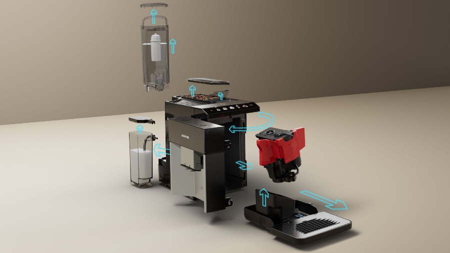 Siemens TQ513D01 Kaffee-Vollautomat Silber-Schwarz 