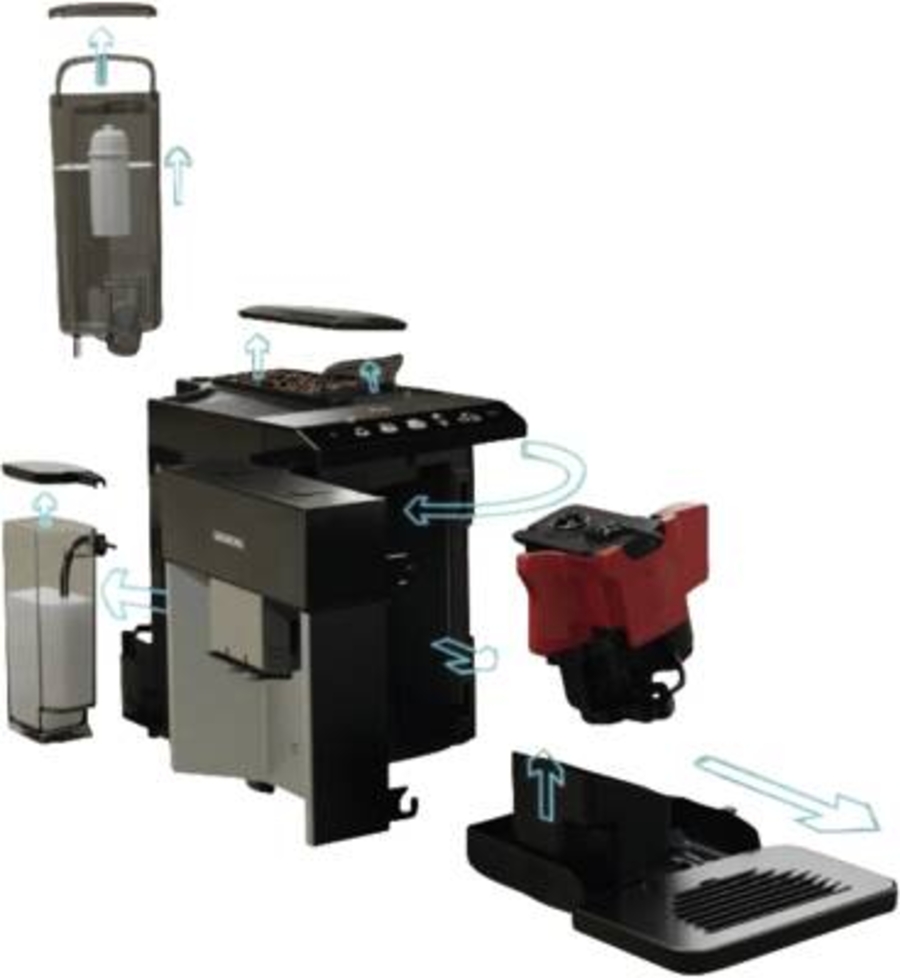 Siemens TQ513D01 Kaffee-Vollautomat Silber-Schwarz 