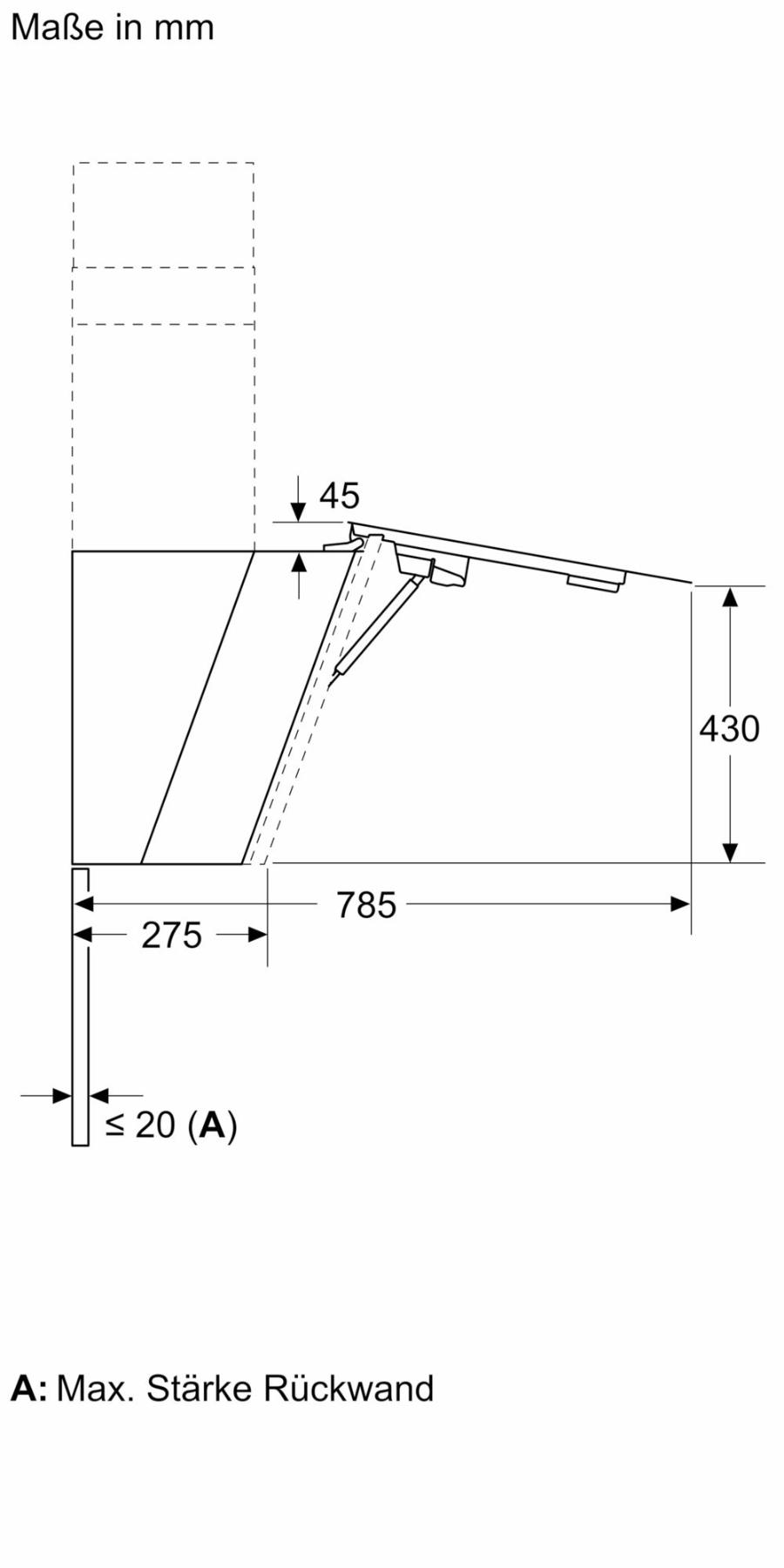 Siemens LC81KAN60 iQ500, Wandesse, 80 cm, Klarglas schwarz bedruckt 