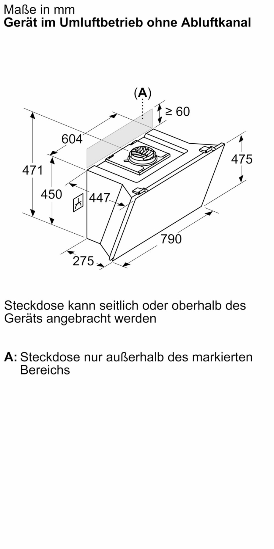 Siemens LC81KAN60 iQ500, Wandesse, 80 cm, Klarglas schwarz bedruckt 