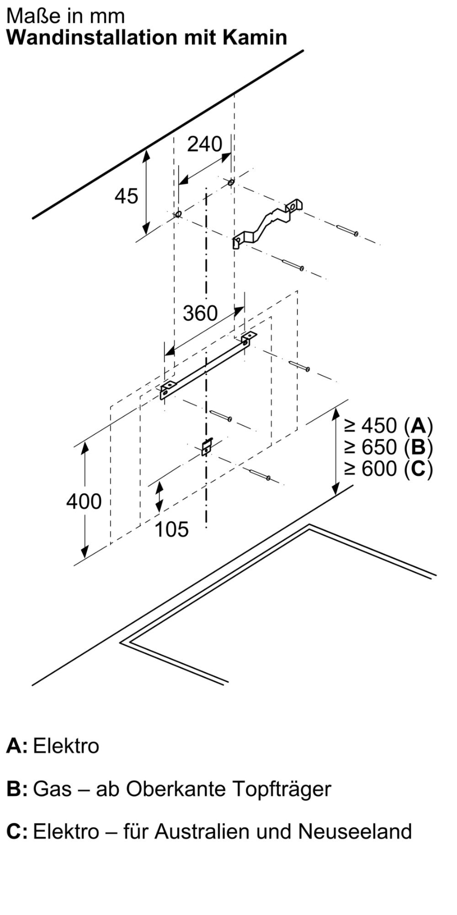 Siemens LC81KAN60 iQ500, Wandesse, 80 cm, Klarglas schwarz bedruckt 