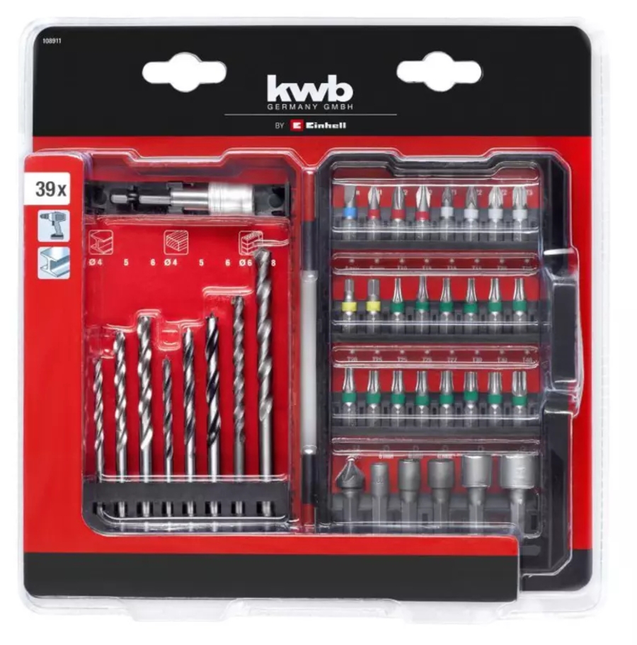 Einhell Bit-Bohrerbox 39tlg. L-Box Bit-Bohrer-Set 