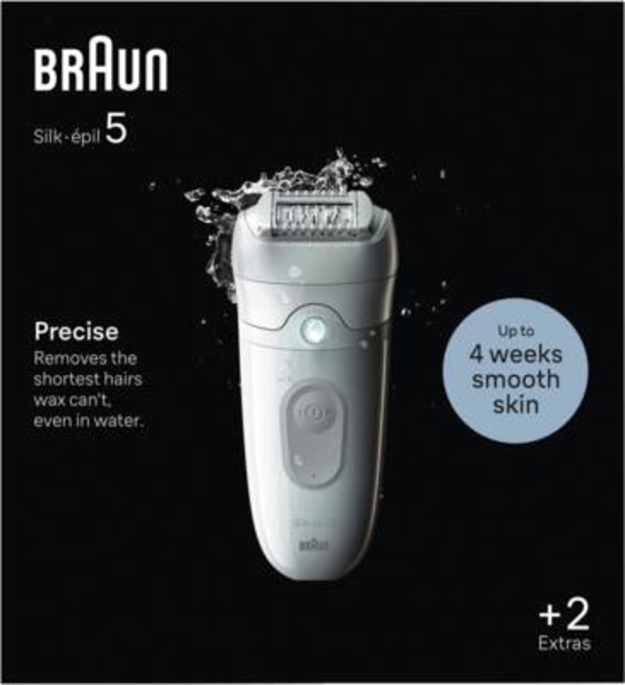 Braun Personal Care Silk-epil 5-011 Epilierer für eine einfache Haarentfernung, seidig-glatte Haut, Weiß/Grau