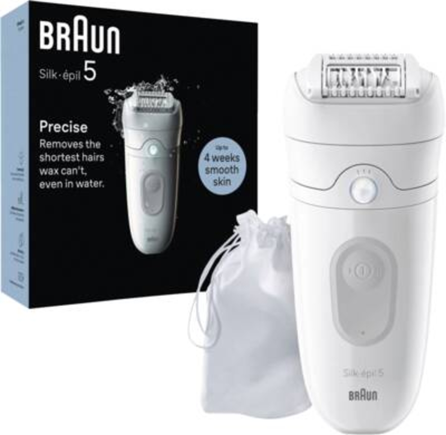 Braun Personal Care Silk-epil 5-011 Epilierer für eine einfache Haarentfernung, seidig-glatte Haut, Weiß/Grau