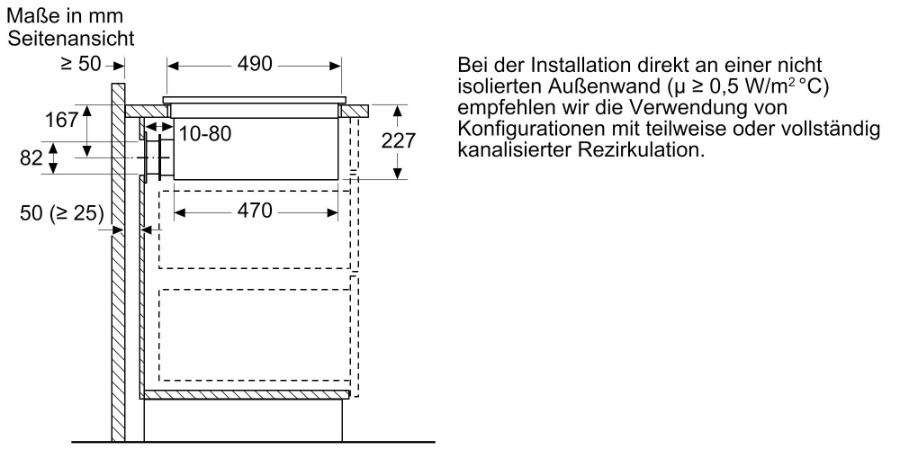 Neff V56NBS1L0 N 50, Kochfeld mit Dunstabzug (Induktion) 60 cm, Rahmenlos 