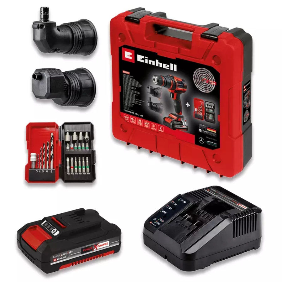Einhell TE-CD 18/45 3X-Li +22 1x2,0Ah Akku-Bohrschrauber 